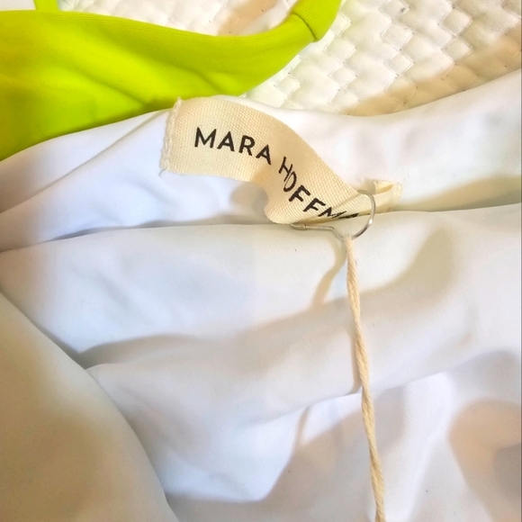 Mara Hoffman Jodi one piece swimsuit abstract lime green and white sz xl - Picture 4 of 6